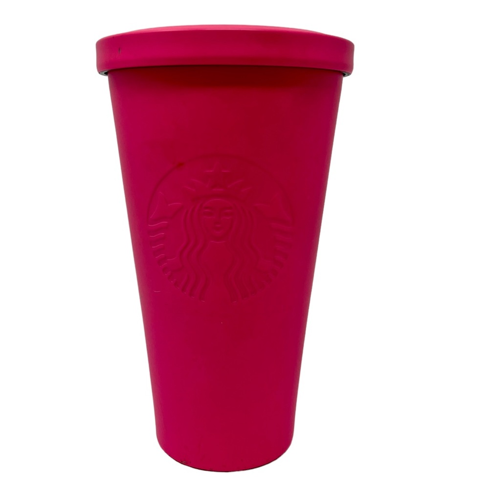 STARBUCKS Barbie Hot Pink Retired‎ 2014 Tumbler Cup 16 oz Limited Barbiecore